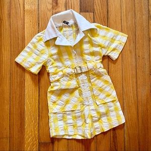 Vintage “Youth Park” Romper Sunshine Yellow Belted 60s/70s